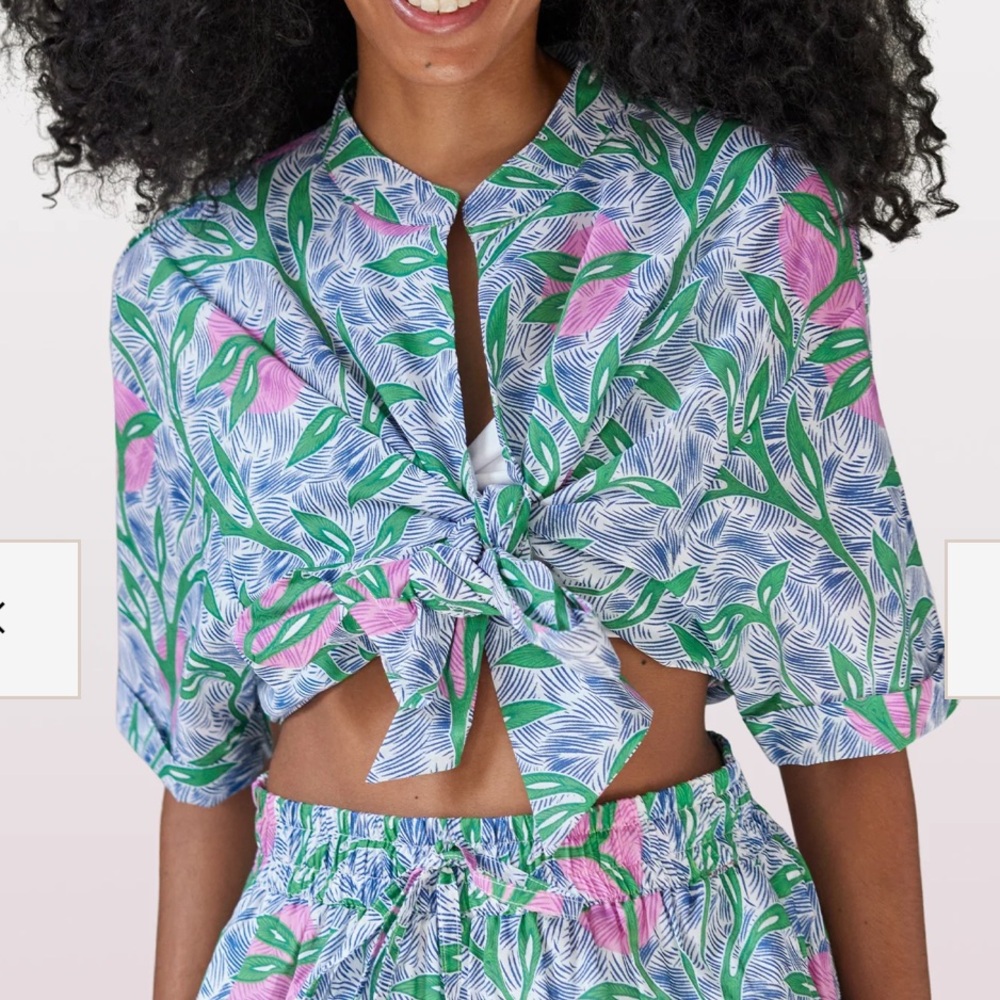 Liberty & justice The Ainatou Shirt grotto print short sleep top (XL)
